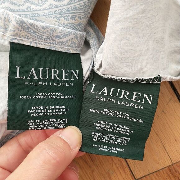 Lauren Ralph Lauren Full Double Flat Sheet Pillow Case Set Blue Paisley - Picture 5 of 6